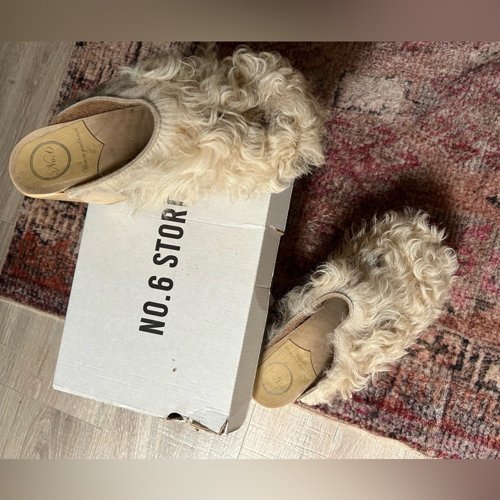 No. 6 Appaloosa Hair-on High-Heeled Clog Brn 39/8   Worn once